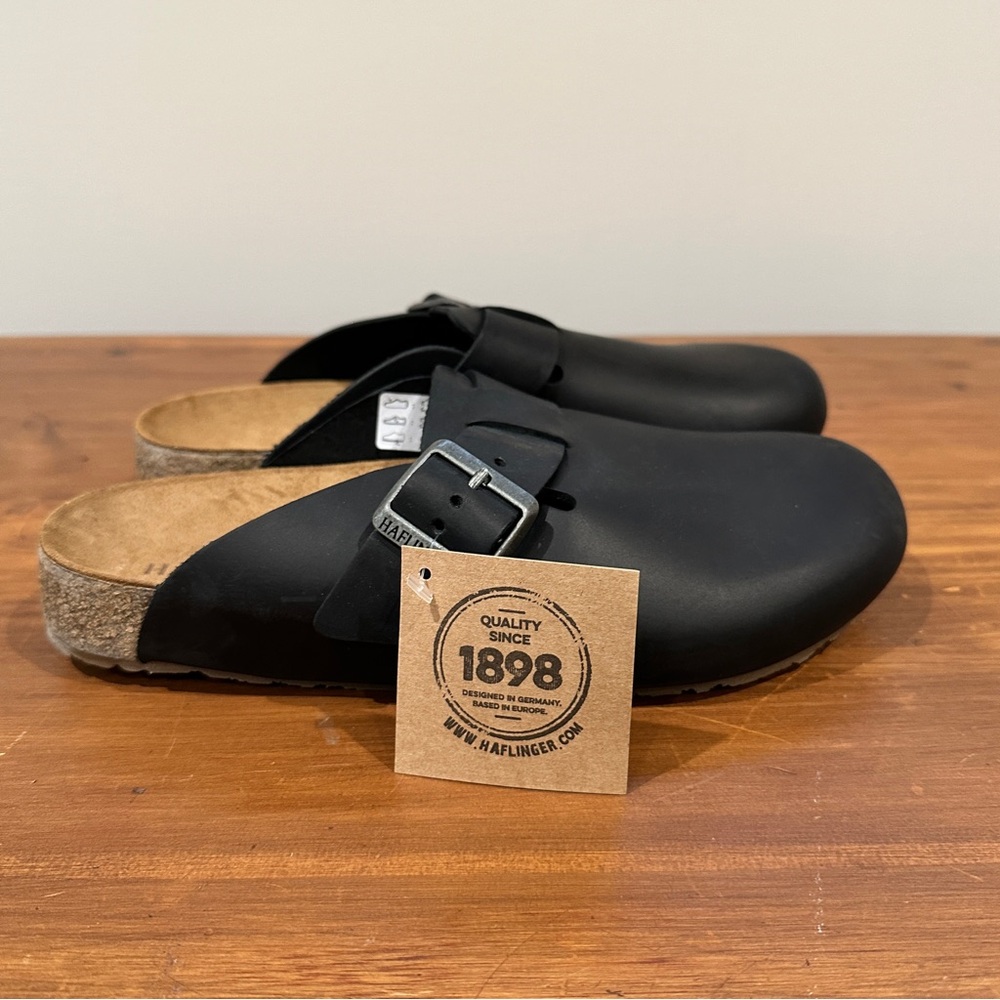Haflinger leather clogs